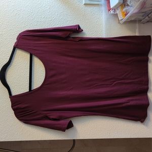 COPY - Scoop neck front and back maroon tee Decree XL new w/o tags
